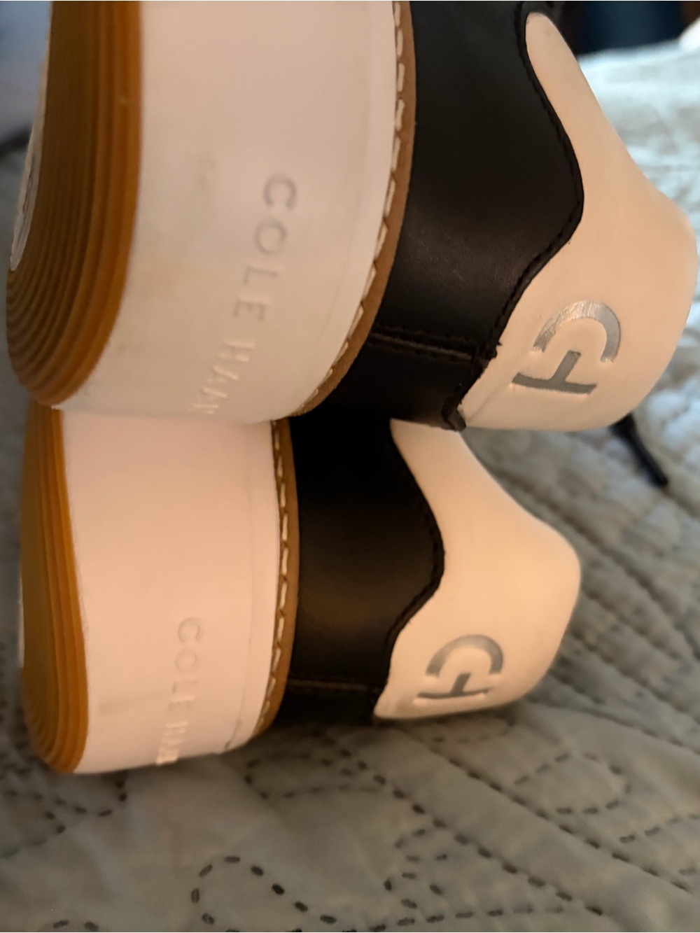 Cole Haan Black & White womens Leather Sneakers - Picture 4 of 4